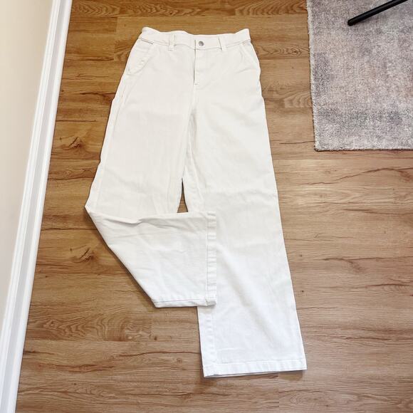 BP Straight Leg High-Waist Denim Jeans Bone Cream Size 10 - Picture 2 of 8